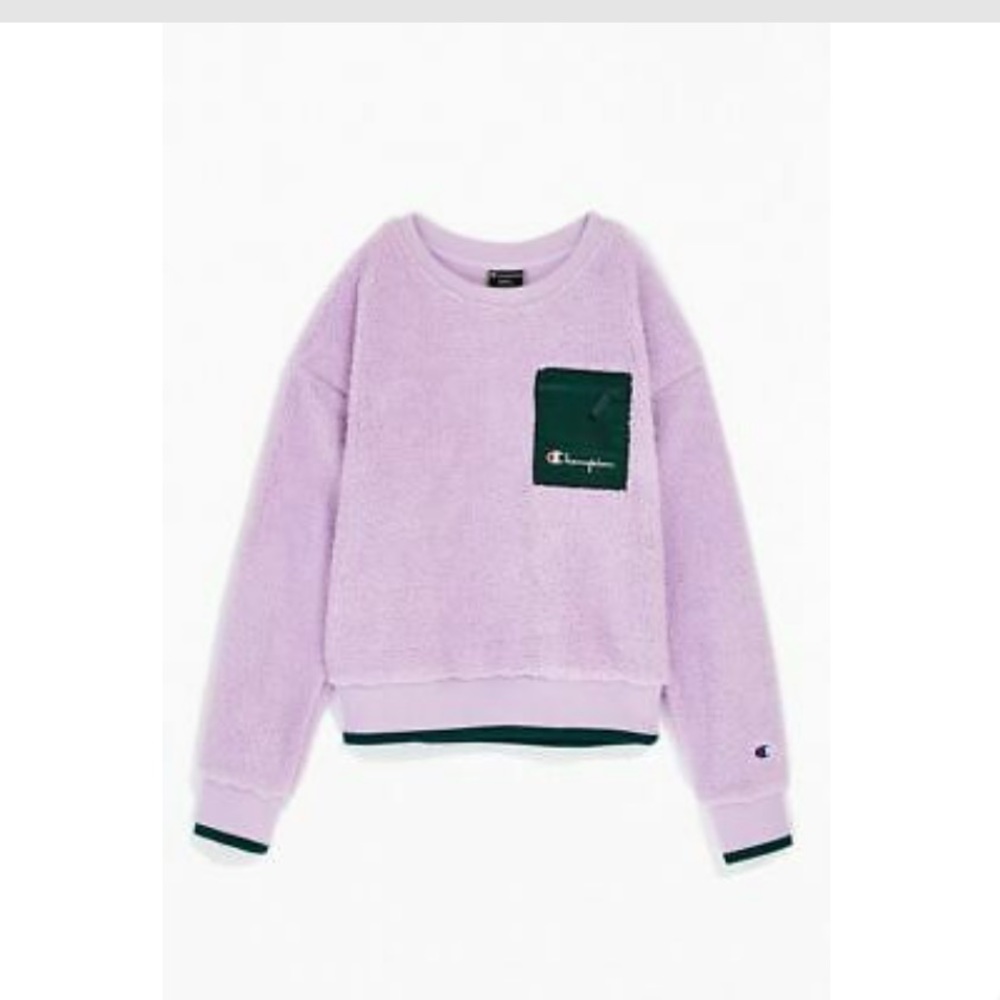 Champion Sherpa Pullover Hoodie Sweatshirt M